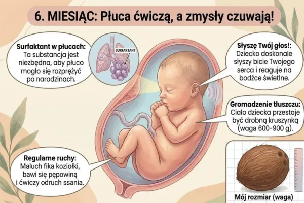 6 miesiąc Jak przebiega rozwój dziecka w szóstym miesiącu ciąży